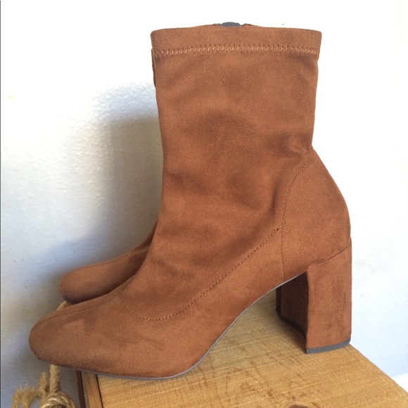cognac sock booties